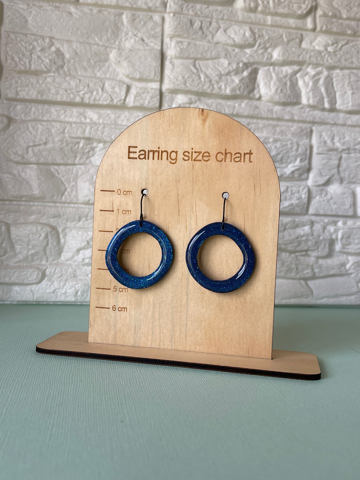 'Glitter' Hollow Organic Circle Dangle