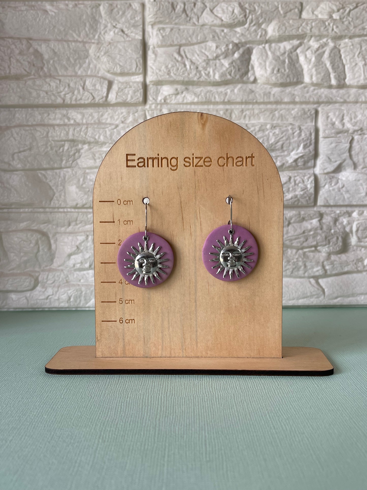 'Purple' Sun Charm Circle Dangle