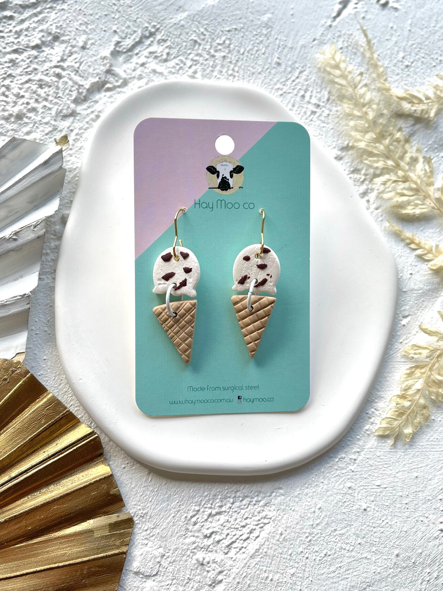 'Vanilla Choc Chip Ice Cream' Dangles