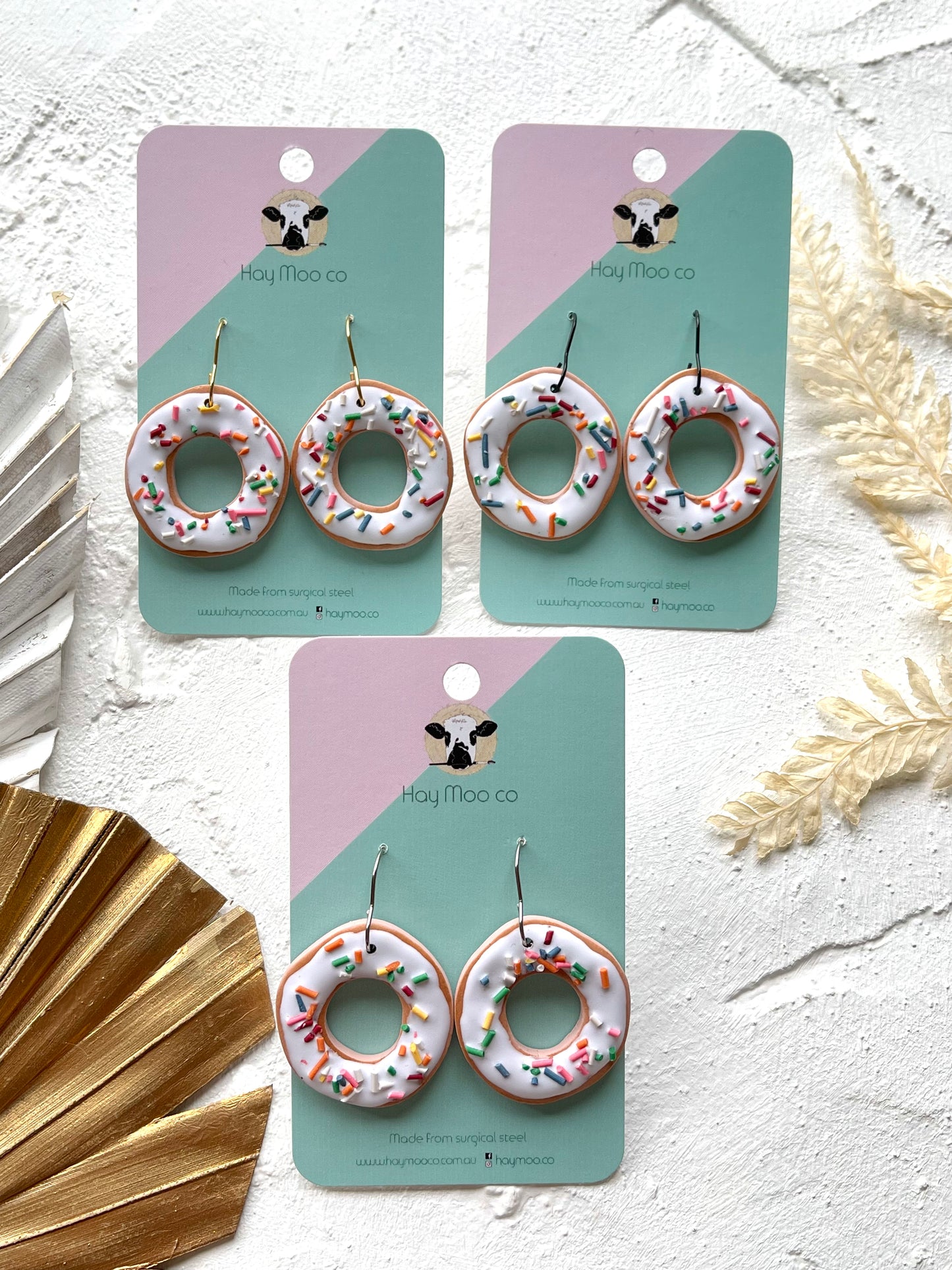 'Vanilla Donut' Large Dangles