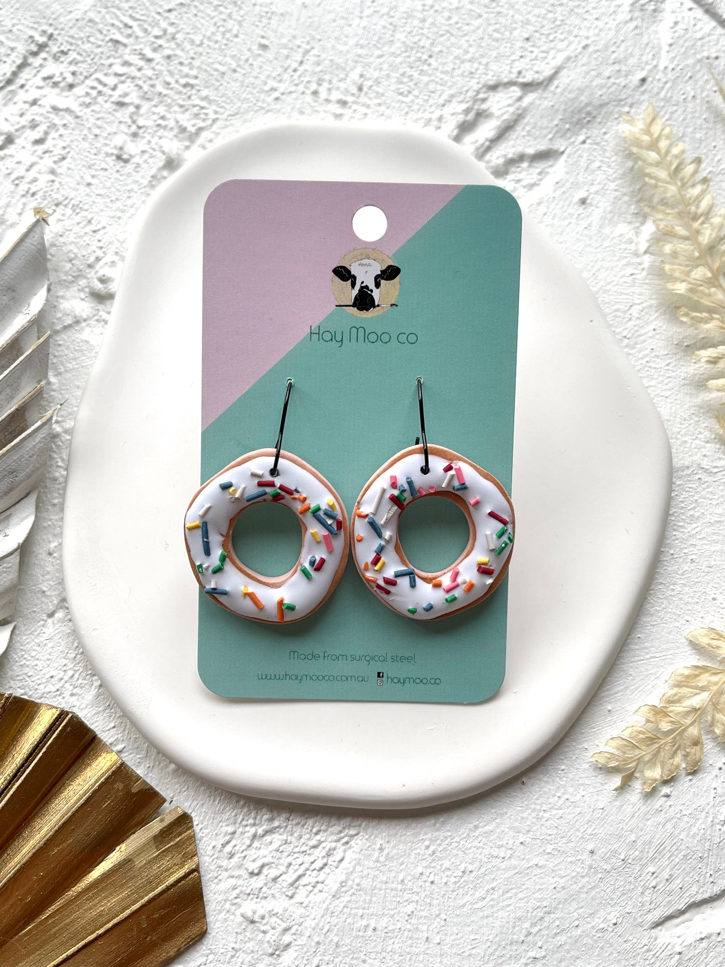 'Vanilla Donut' Large Dangles