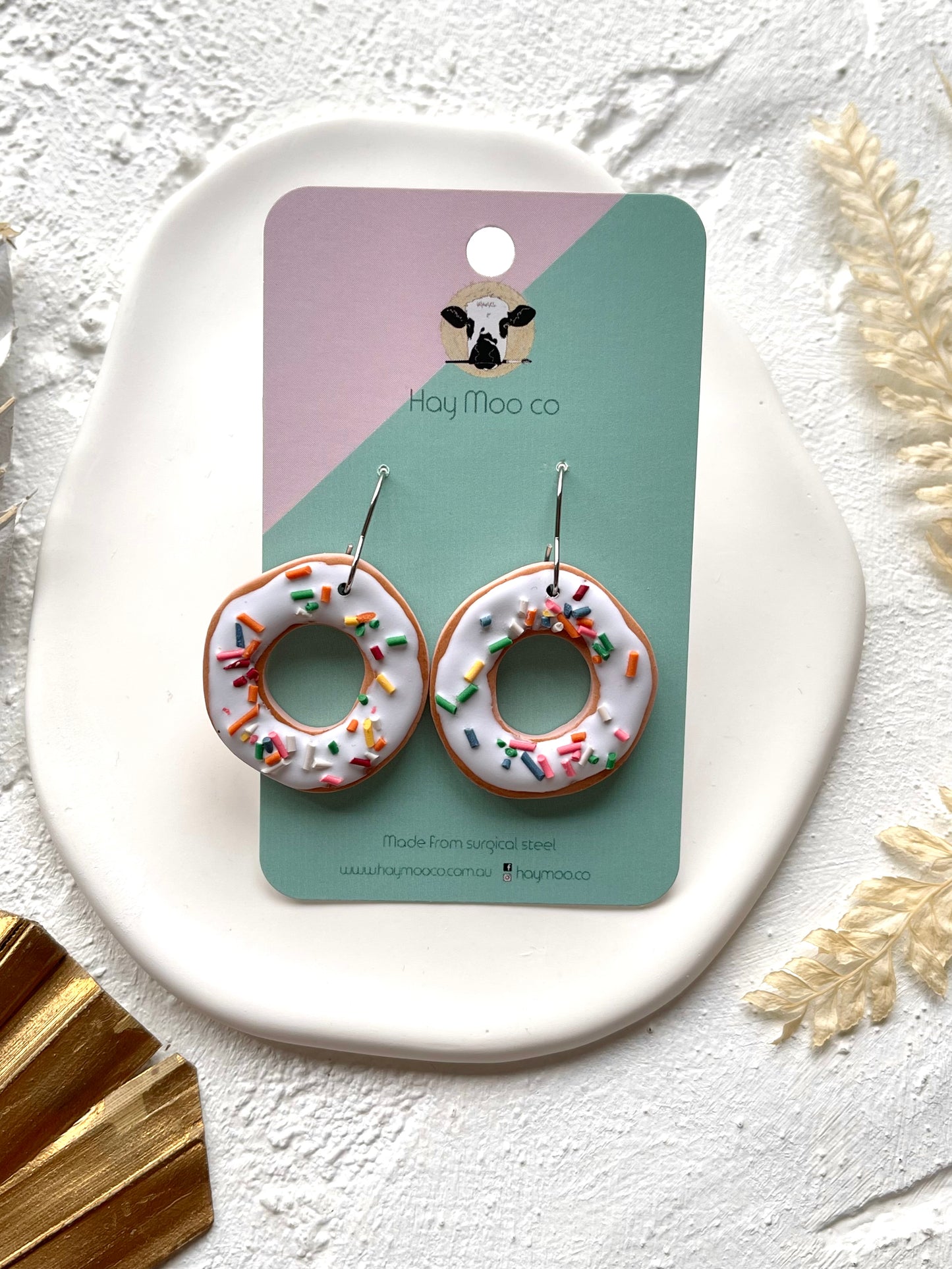 'Vanilla Donut' Large Dangles