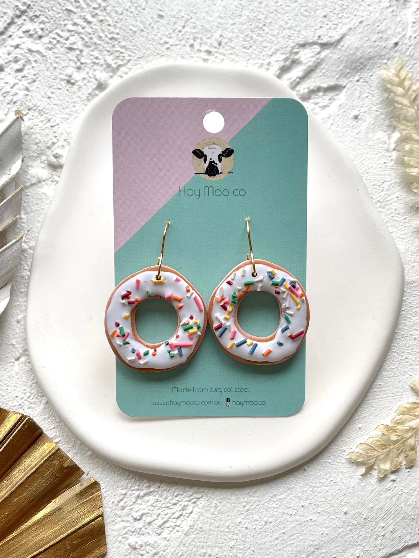 'Vanilla Donut' Large Dangles