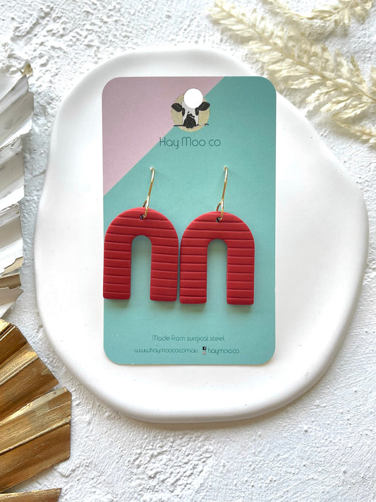 'Basic Staple' Red Stripe Arch Dangle