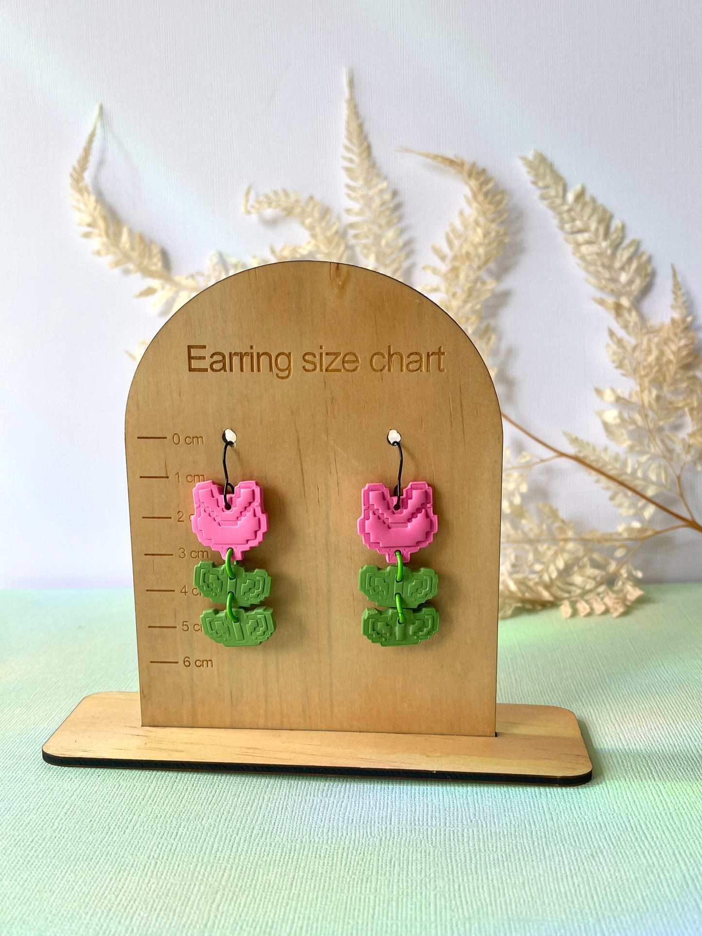 'Pink Flower Stack' Dangle