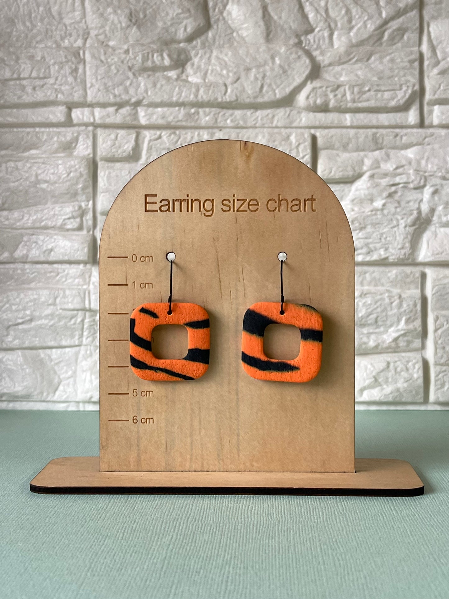 'Tiger' Hollow Square Dangle