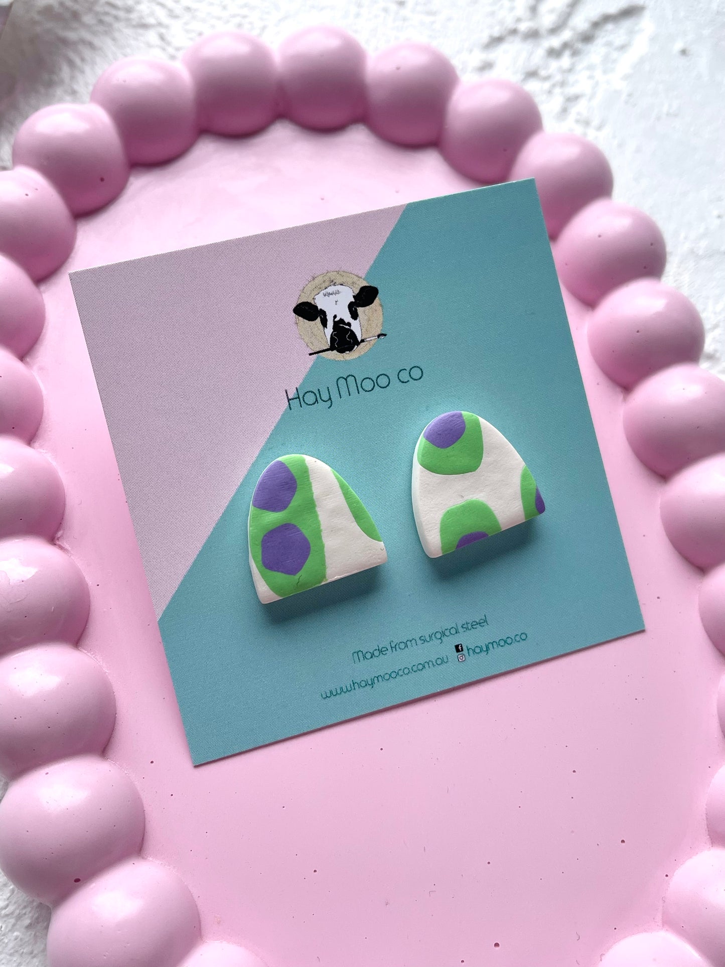 'Violet Bloom' Short Arch Stud