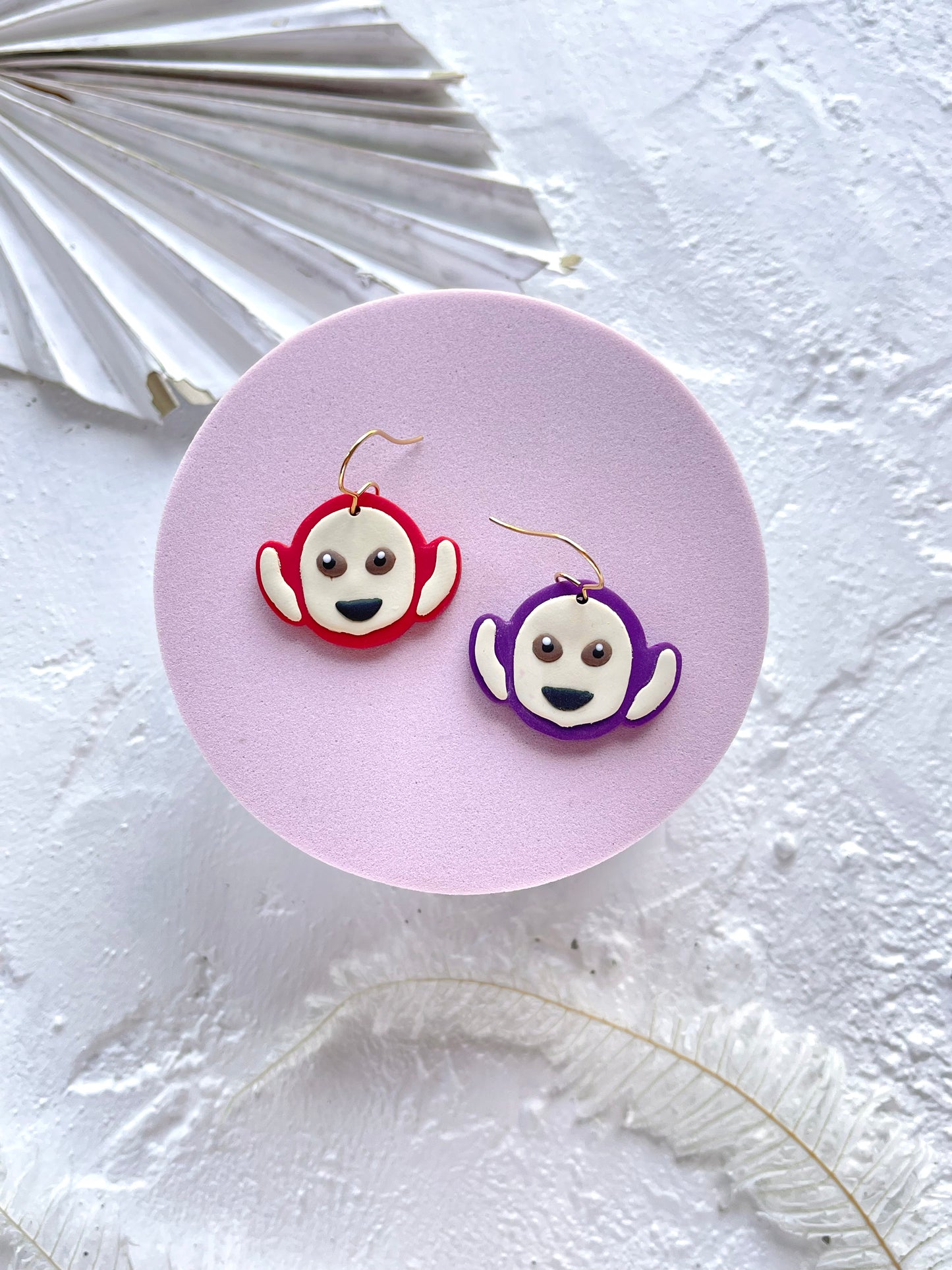 'Tellytubby' Red & Purple Dangle