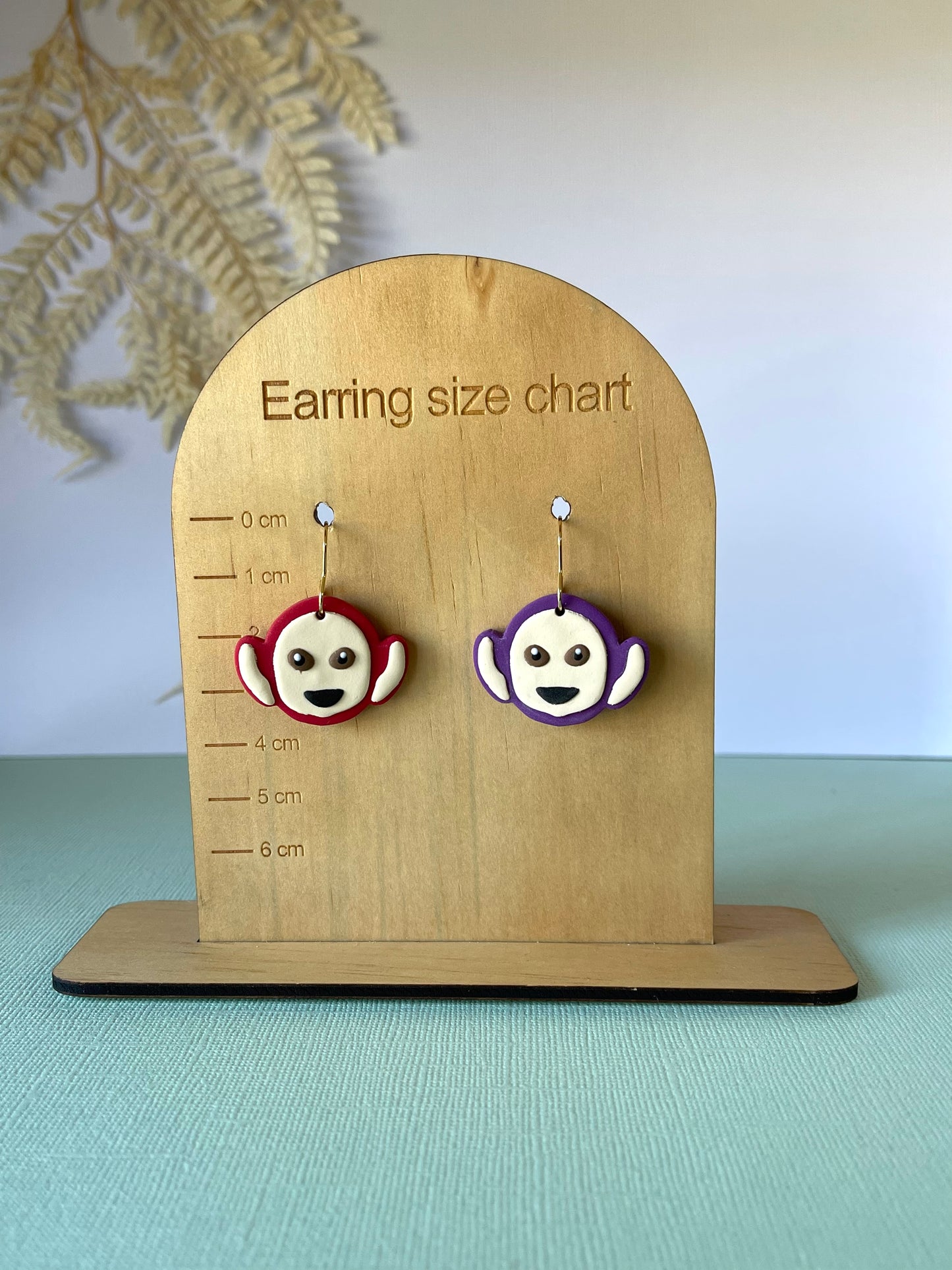 'Tellytubby' Red & Purple Dangle