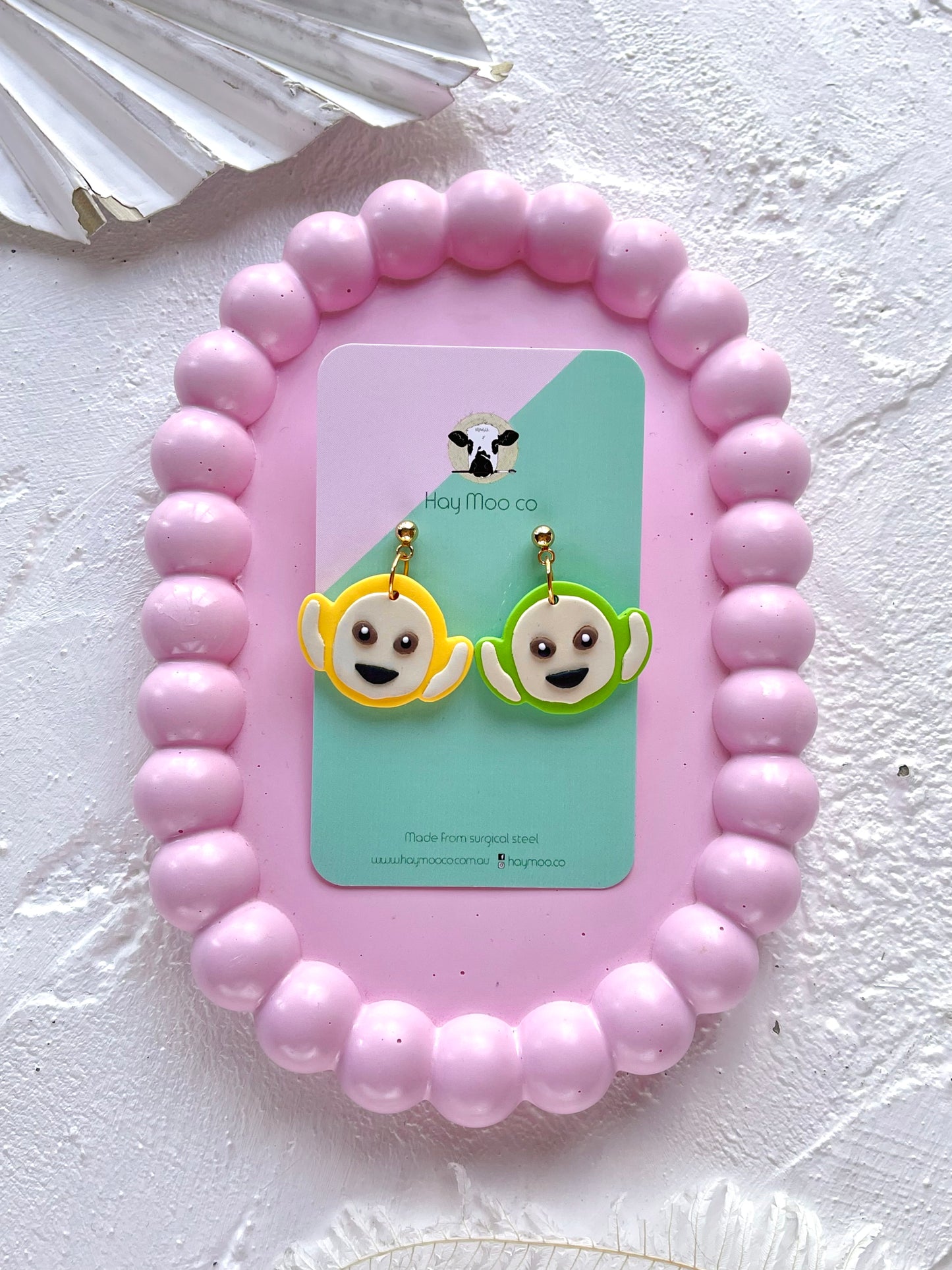 'Tellytubby' Green & Yellow Dangle
