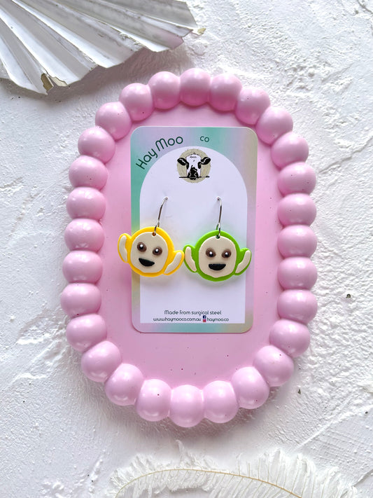 'Tellytubby' Green & Yellow Dangle