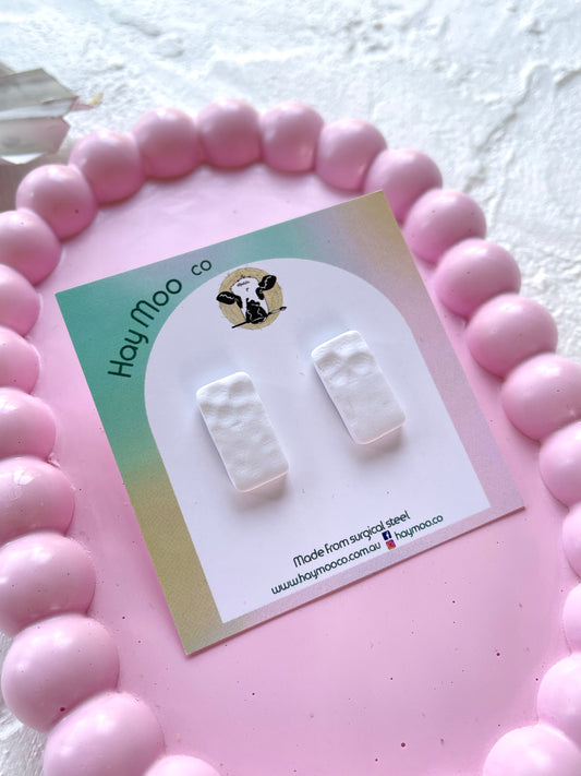 'White' Rectangle Stud