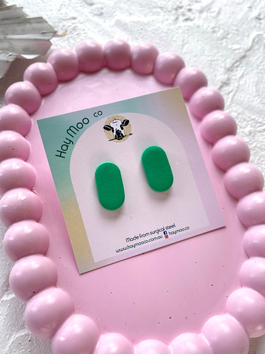 'Green' Oval Stud