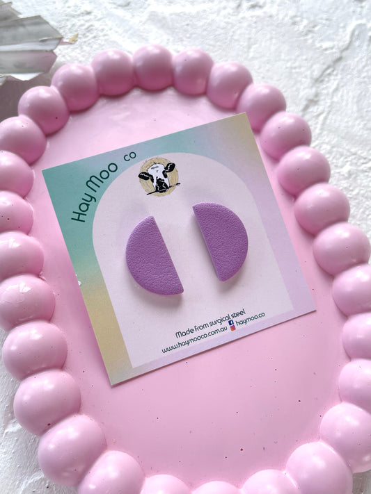 'Purple' Semi Circle Stud