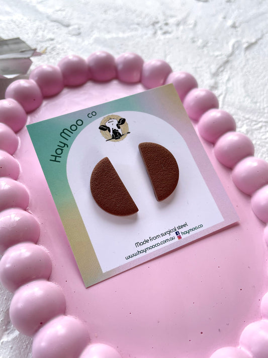 'Brown' Semi Circle Stud