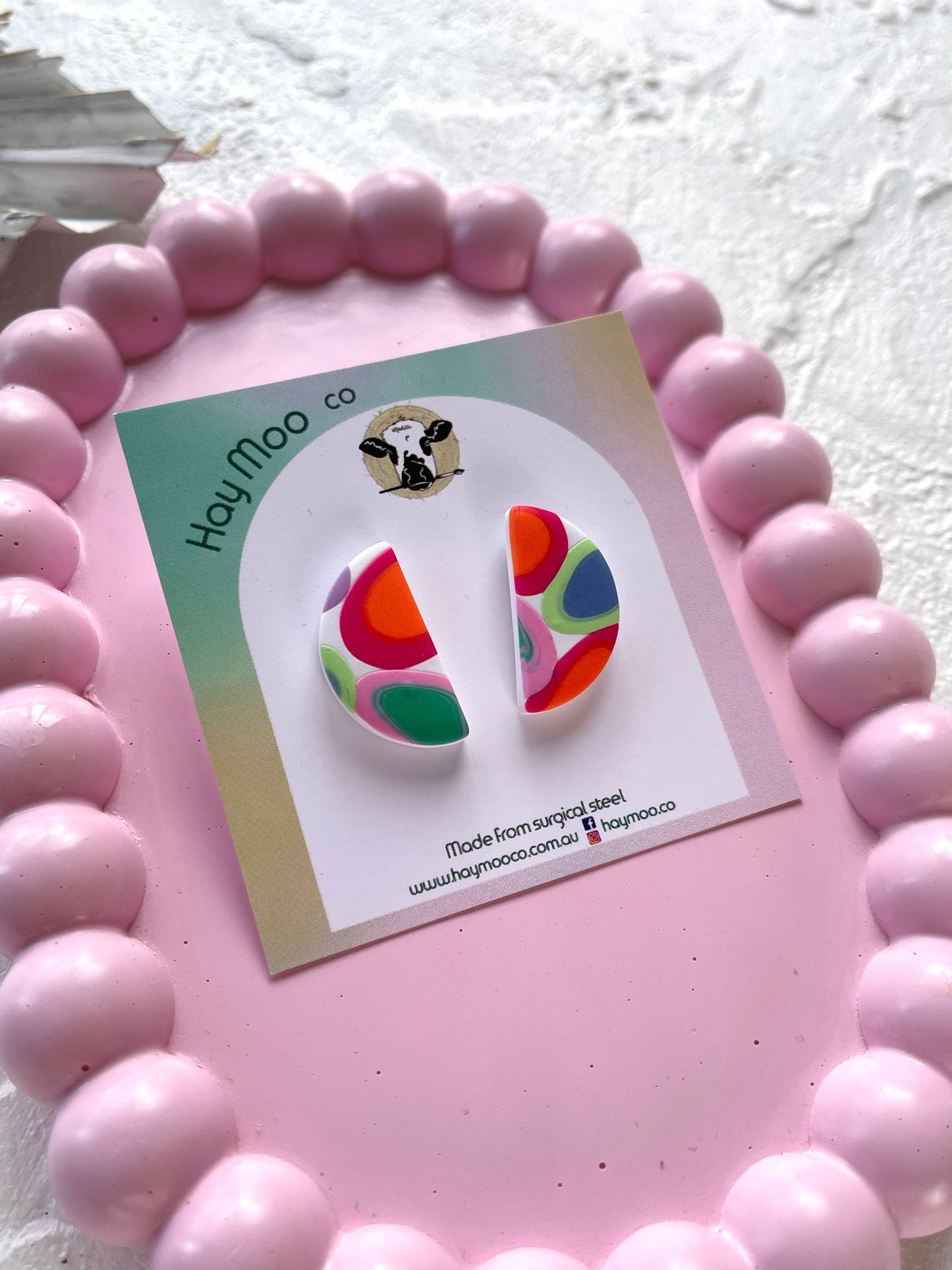'Colour Pop' Semi Circle Stud