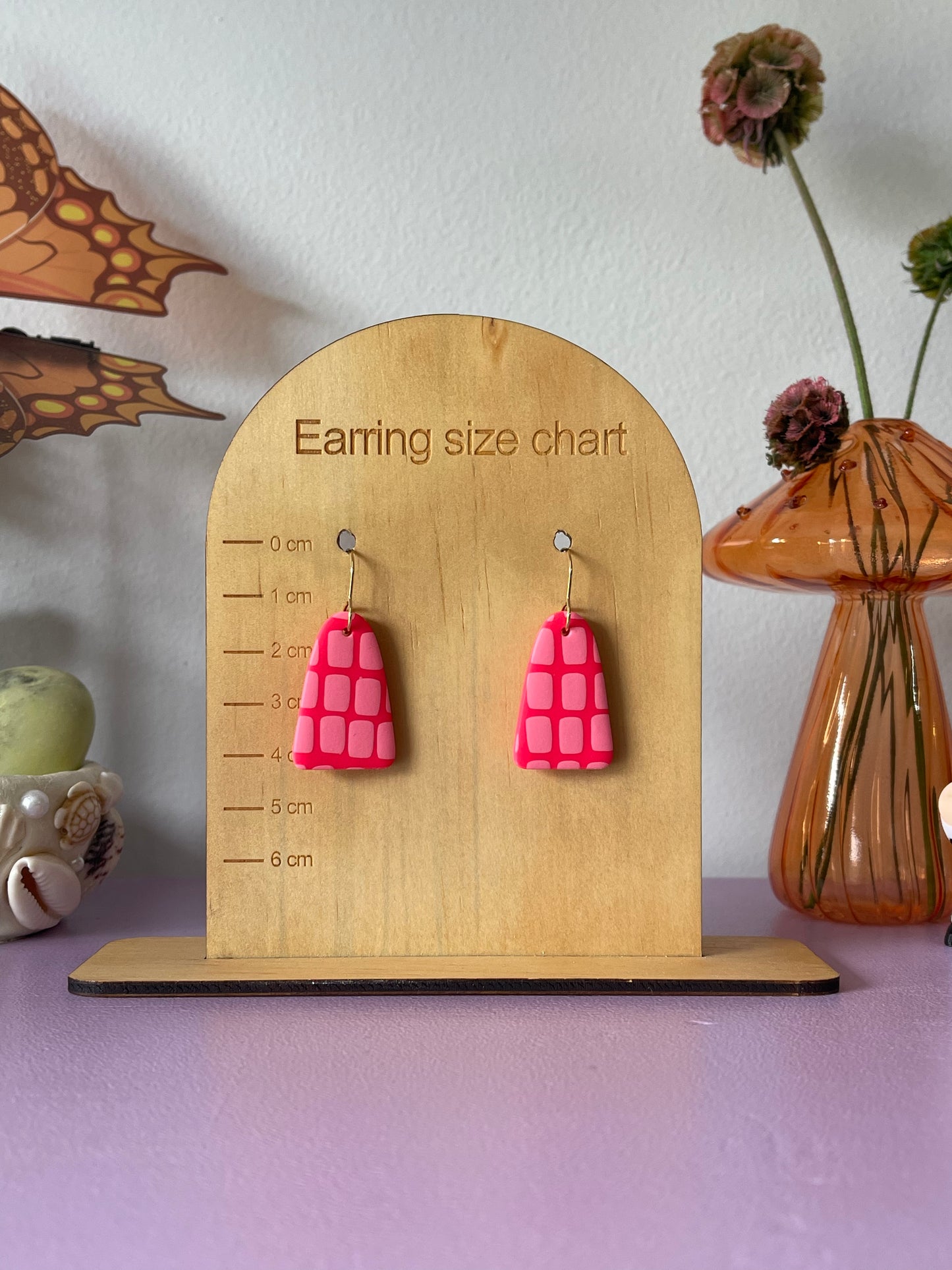 'Pixel Pink' Arch Dangle