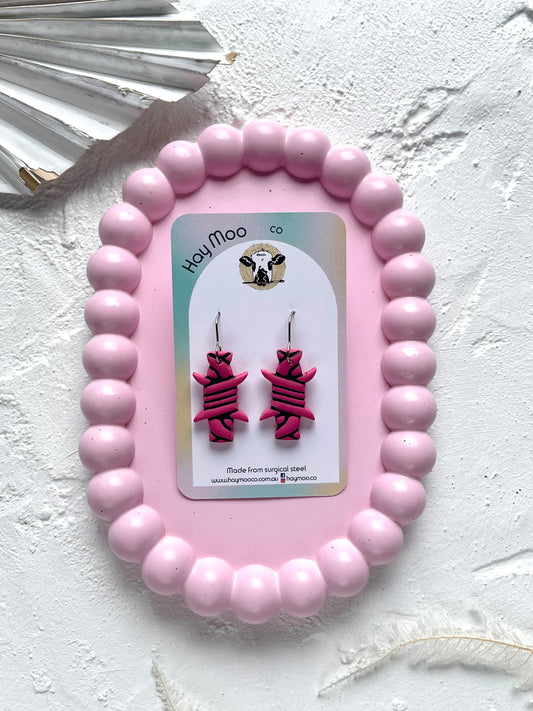'Pink Barbed Wire' Dangle