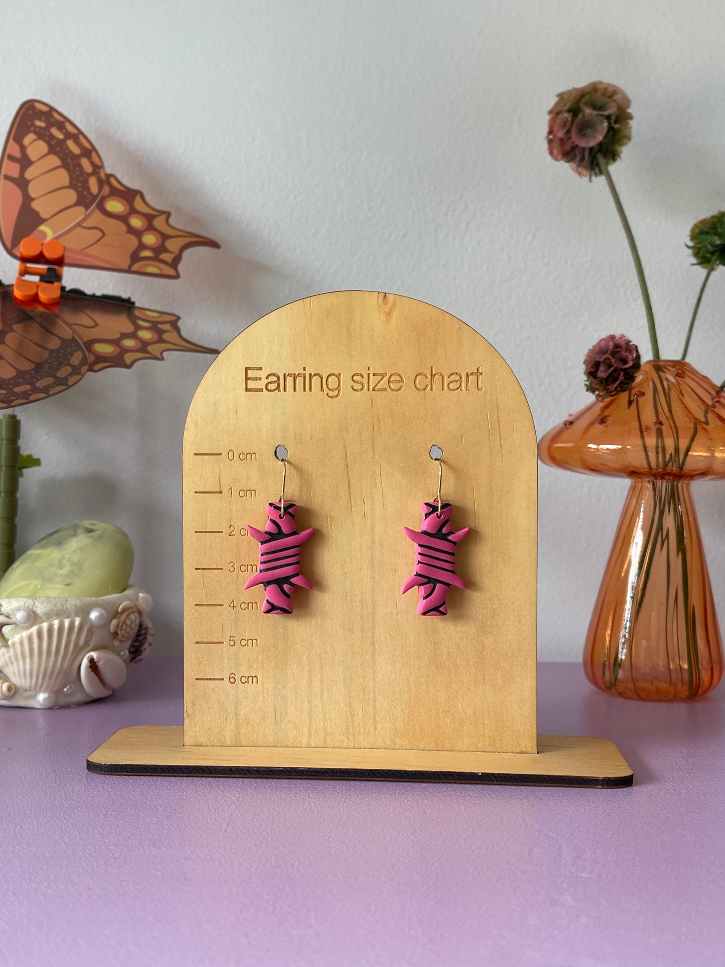 'Pink Barbed Wire' Dangle