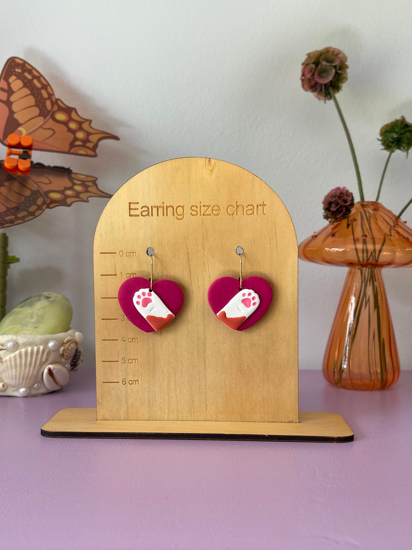 'Cat Paw Heart' Dangle