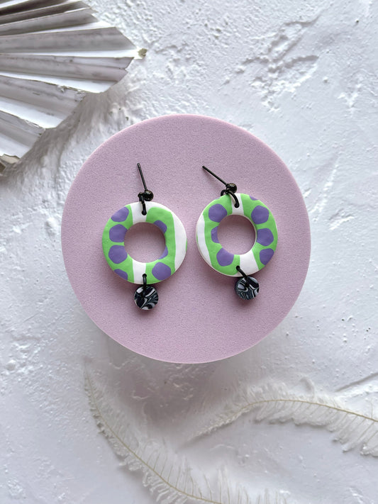 'Violet Bloom' Hollow Circle Dangle