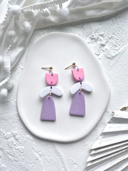 'Granite' Tall Arch Wave Dangle
