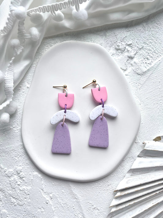 'Granite' Tall Arch Wave Dangle