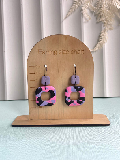 'Leopard' Hollow Square Dangle