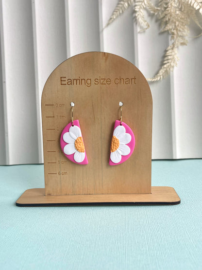 'Daisy' Semi Circle Flower Medium Dangle