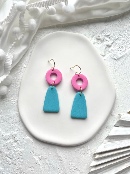 'Colour Block' Hollow Circle Arch Dangle