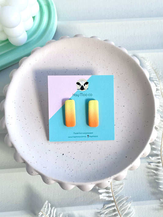 'Ombre Orange' Rectangle Stud
