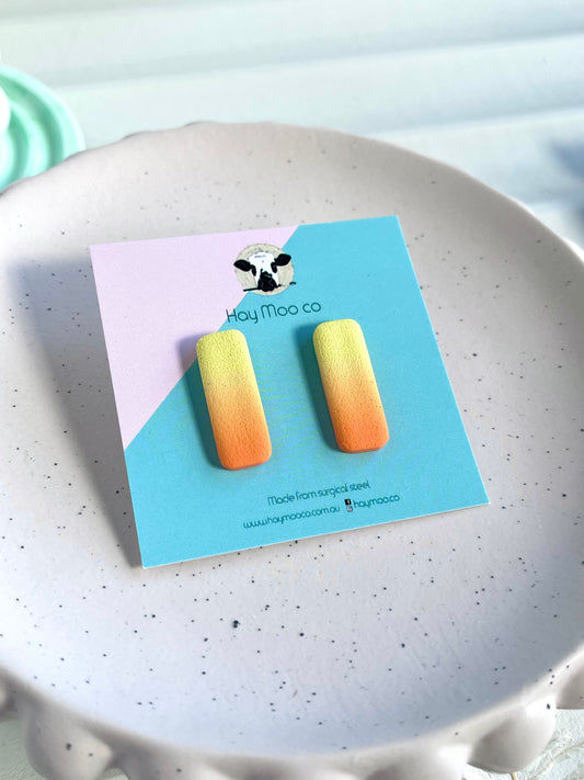 'Ombre Orange' Rectangle Stud