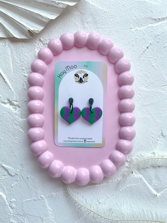 'Plum Twist' Heart Dangle