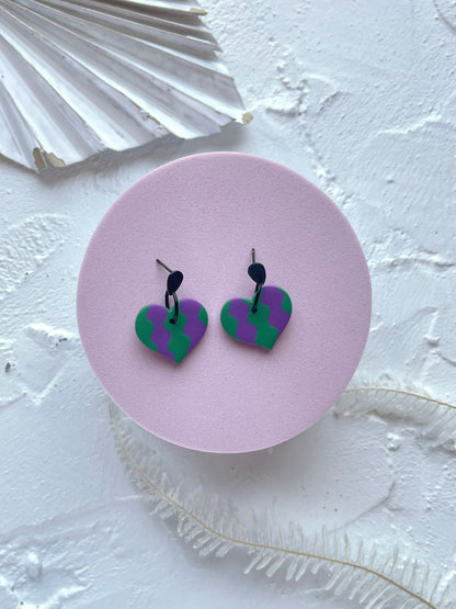 'Plum Twist' Heart Dangle