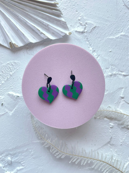 'Plum Twist' Heart Dangle