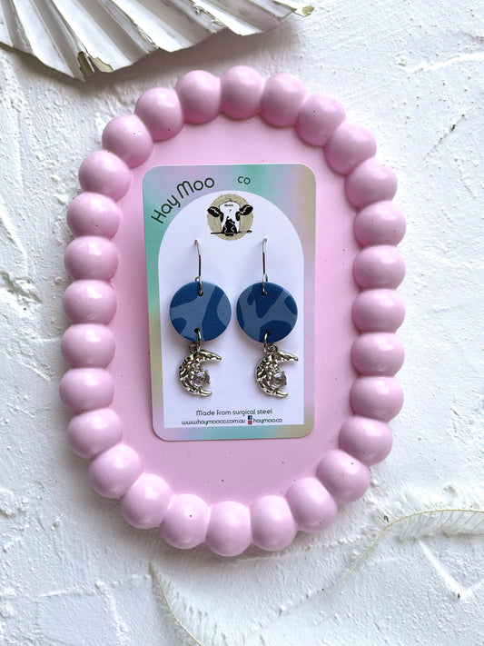'Blue Tide' Moon Charm Dangle