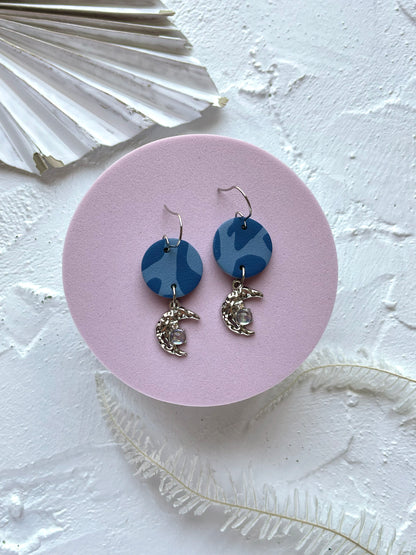 'Blue Tide' Moon Charm Dangle