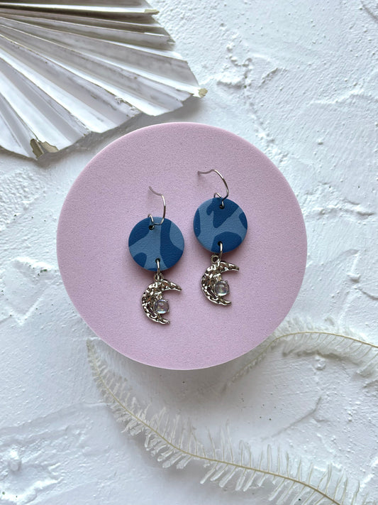 'Blue Tide' Moon Charm Dangle