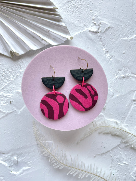 'Berry Blossom' Semi Circle Dangle