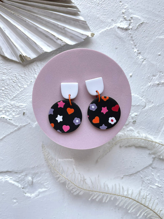 'Starlit Love' Circle Stud Dangle