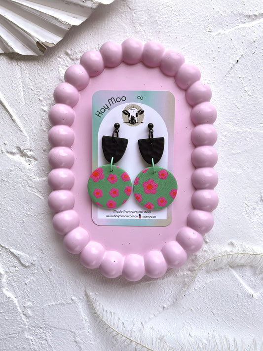 'Pink Petals' Circle Dangle