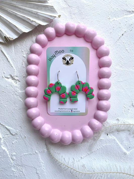 'Pink Petals' Scalloped Arch Dangle