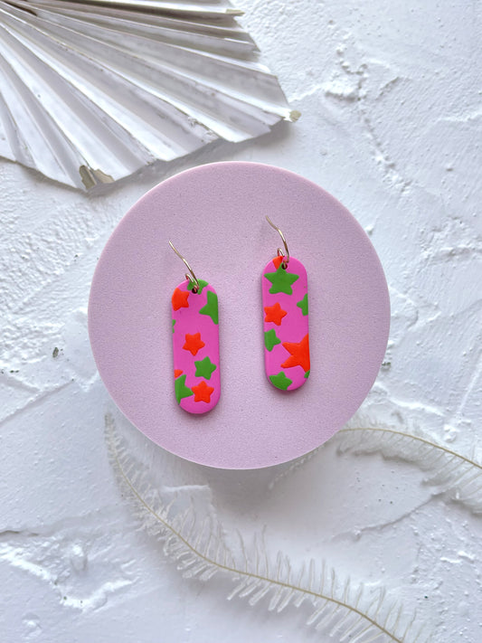 'Neon Stars' Pill Dangle