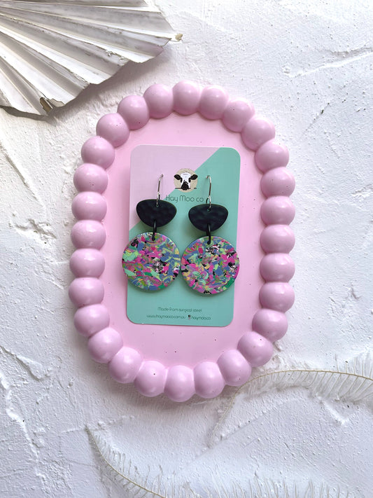 'Funfetti' Pebble Circle Dangle
