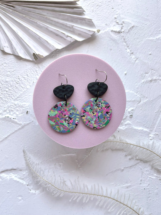 'Funfetti' Pebble Circle Dangle