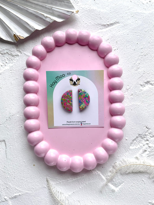 'Funfetti' Semi Circle Stud