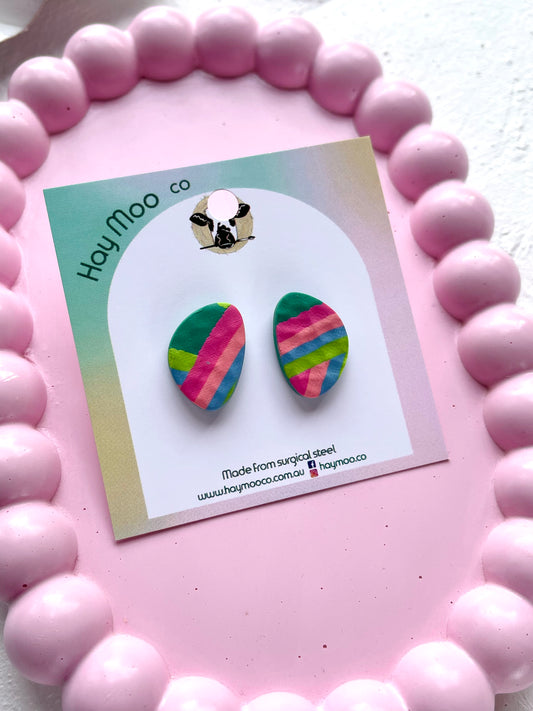 'Aqua Bloom' Pebble Stud