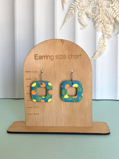 'Fruits' Hollow Square Dangle