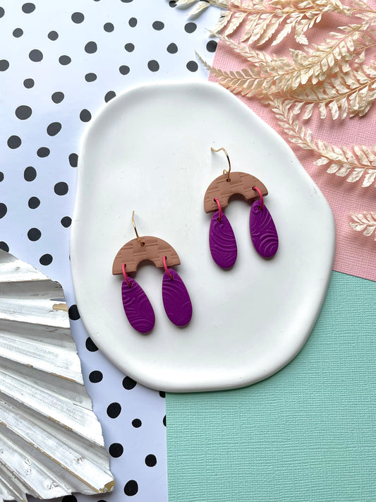 'Rattan' Purple Droplets Dangle