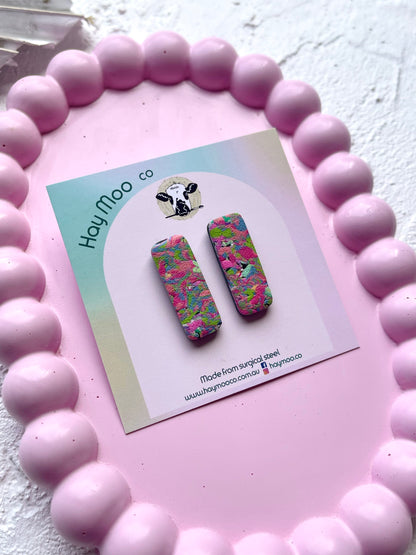 'Funfetti' Rectangle Stud